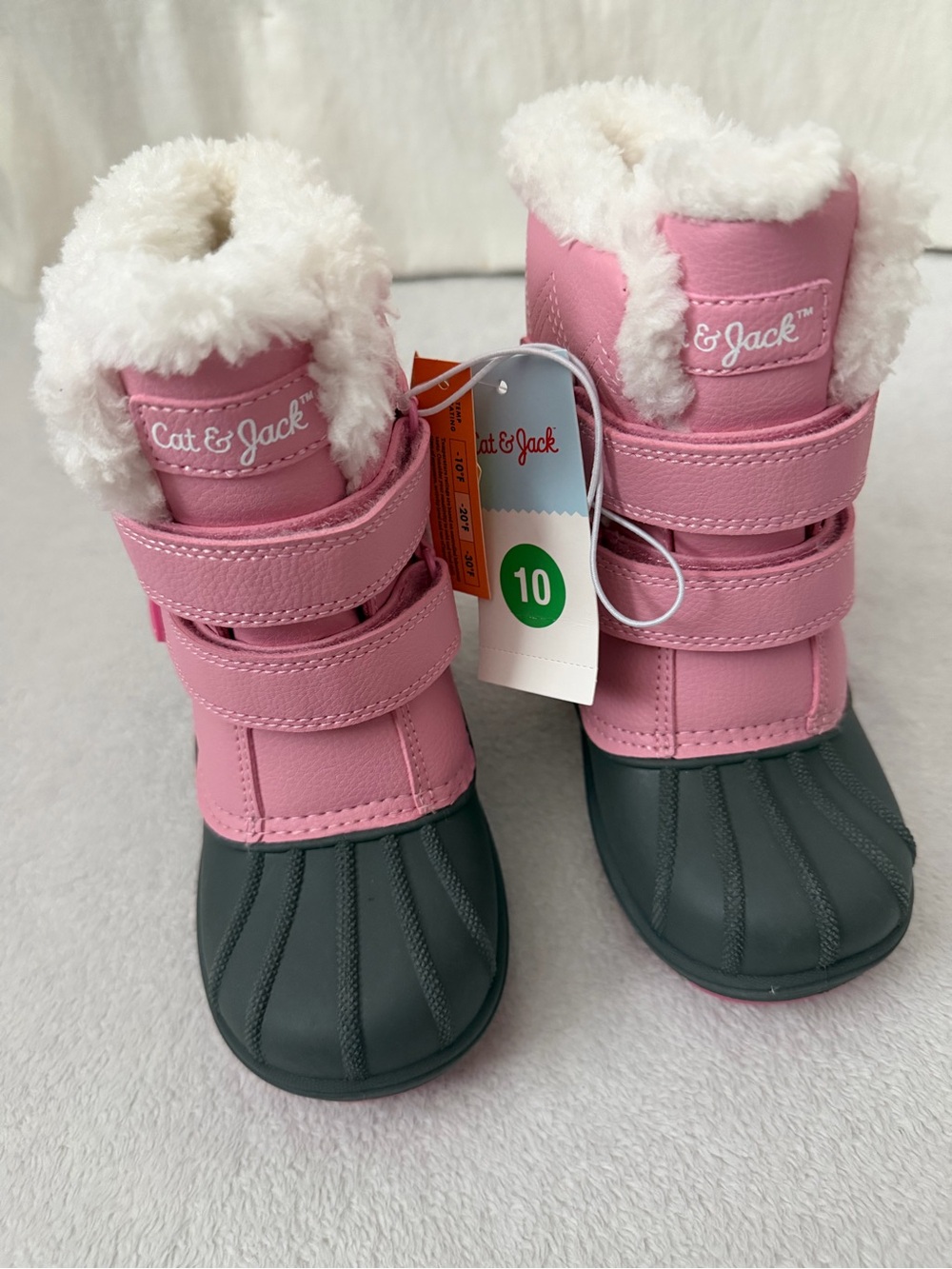 Cat & Jack Pink Faux-Fur Snow Boots